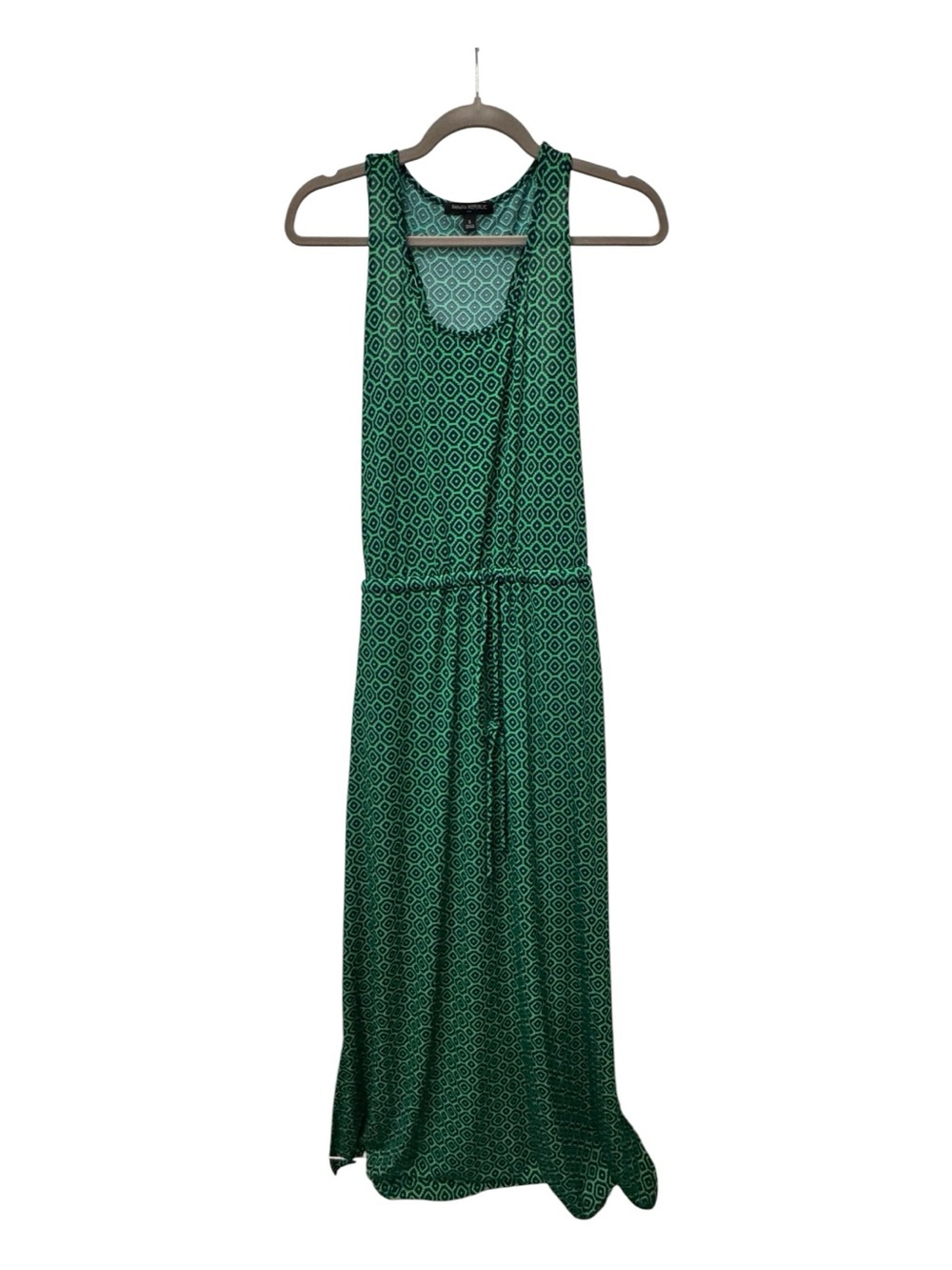 Banana Republic Green Geometric Print Racerback Maxi Dress Size Small